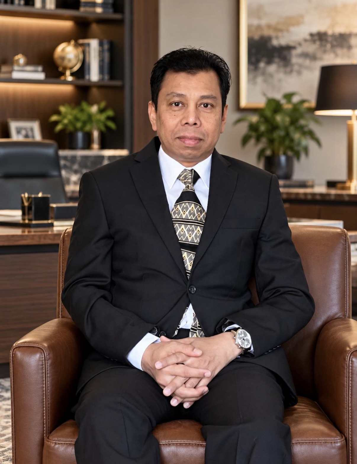 Mohd Ariff Hamid seated in his office